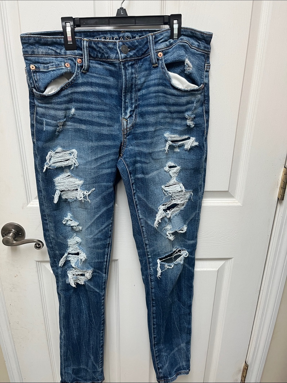 American Eagle Outfitters Distressed Blue Slim Jeans